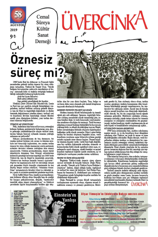 Üvercinka Dergisi Sayı: 58 Ağustos 2019