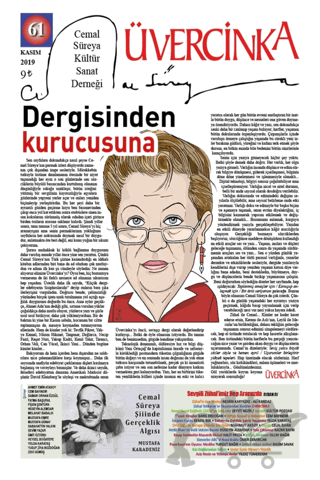 Üvercinka Dergisi Sayı: 61 Kasım 2019