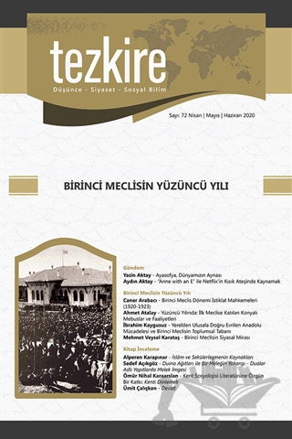 Tezkire Dergisi Sayı: 72 Nisan -Mayıs - Haziran 2020