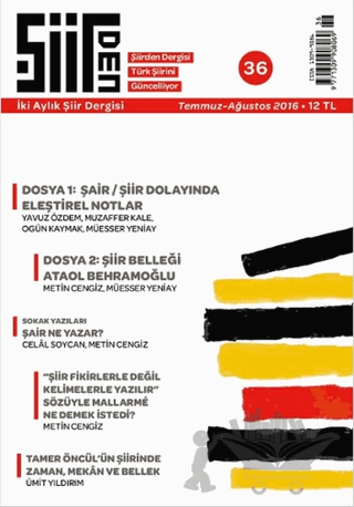 Şiirden İki Aylık Şiir Dergisi Sayı: 36 Temmuz-Ağustos 2016