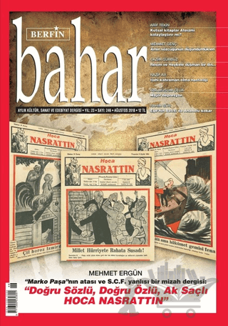 Berfin Bahar Aylık Kültür Sanat ve Edebiyat Dergisi Sayı: 246 Ağustos 2018