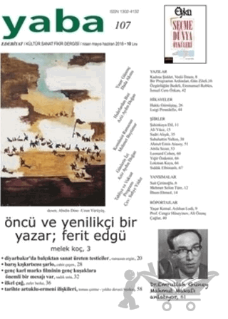 Yaba Edebiyat Dergisi Sayı: 107 Nisan-Mayıs-Haziran 2018