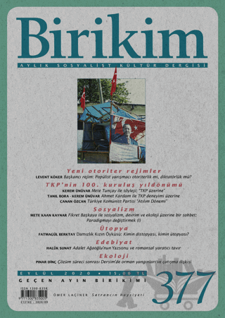 Birikim Aylık Sosyalist Kültür Dergisi Sayı: 377 Eylül 2020