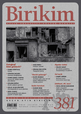 Birikim Aylık Sosyalist Kültür Dergisi Sayı: 381 Ocak 2021