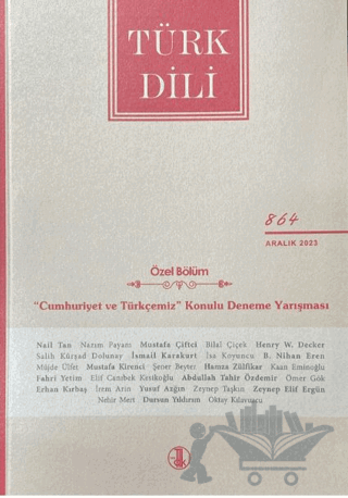 Türk Dili Dergisi Sayı: 864 Aralık 2023