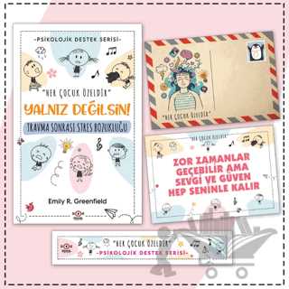 Çocuklar İçin Psikolojik Destek Serisi - Çocuklarda Travma Sonrası Stres Bozukluğu - Kartpostal ve Ayraç