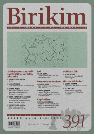 Birikim Sayı 391 Aylık Sosyalist Kültür Dergisi Kasım 2021