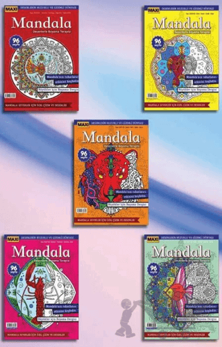 Maxi Mandala Desenlerle Boyama Terapisi 5'li Set