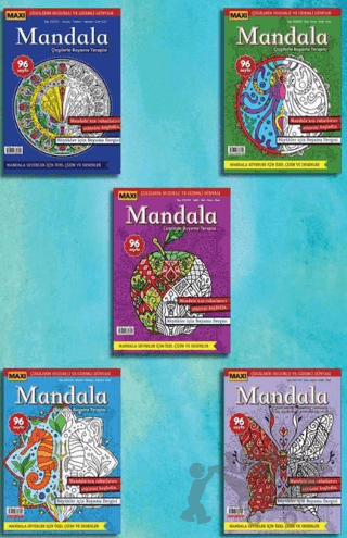 Maxi Mandala Çizgilerle Boyama Terapisi 5'li Set