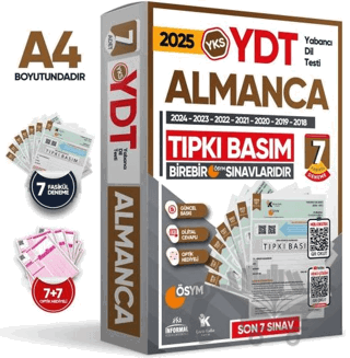 2025 YKS YDT Almanca ÖSYM Çıkmış Soru Tıpkı Basım Deneme Paketi 7li Türkiye Geneli