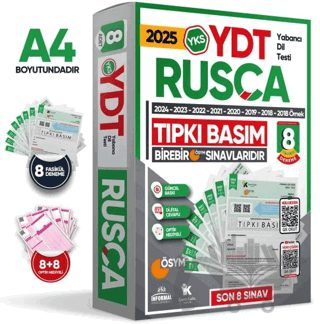 2025 YKS YDT Rusça ÖSYM Çıkmış Soru Tıpkı Basım Deneme Paketi 8li Türkiye Geneli