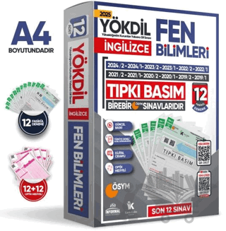2025 YÖKDİL İngilizce Fen Bilimleri ÖSYM Çıkmış Soru Tıpkı Basım Deneme Paketi 12li Türkiye Geneli
