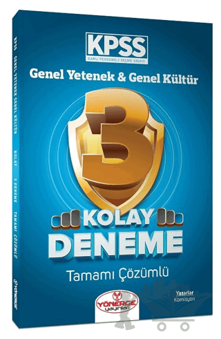 KPSS Genel Yetenek Genel Kültür Kolay 3 Deneme Çözümlü