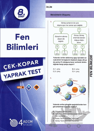 8. Sınıf Fen Bilimleri Çek-Kopar Yaprak Test