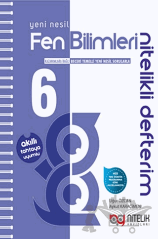 Nitelik 6. Sınıf Akıllı Defter Fen Bilimleri Yeni Nesil Nitelikli
