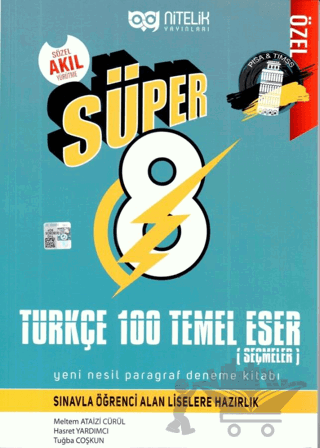 8. Sınıf Süper Türkçe 100 Temel Eser Yeni Nesil Paragraf Deneme Kitabı