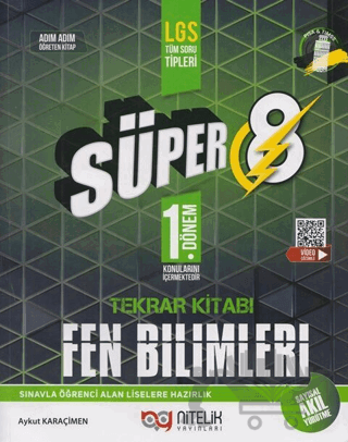 Nitelik Yayınları 8. Sınıf Fen Bilimleri Süper 1. Dönem Tekrar Kitabı Soru Bankası