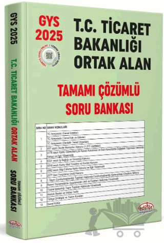 T.C. Ticaret Bakanlığı Tüm Kadrolar İçin Tamamı Çözümlü Ortak Alan Soru Bankası