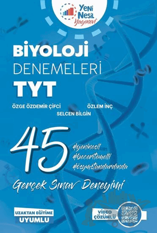 Yeni Nesil YKS TYT Biyoloji 45 Deneme Sınavı Video Çözümlü