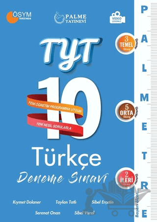 Palme YKS TYT Türkçe 10 Deneme Palmetre Video Çözümlü