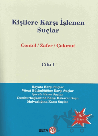Kişilere Karşı İşlenen Suçlar Cilt 1