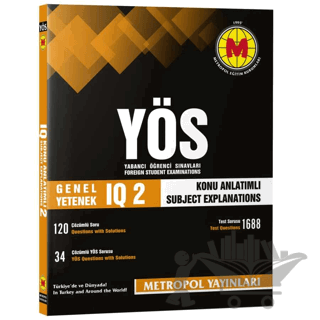 YÖS Genel Yetenek IQ-2 Konu Anlatımlı Örnek Çözümlü