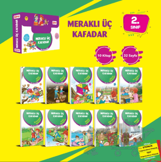 Meraklı Üç Kafadar Serisi (10 Kitap - Etkinlik Testi - Değerlendirme Testi)