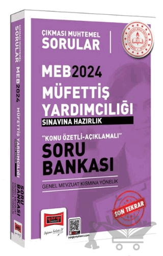 2024 Çıkması Muhtemel MEB Müfettiş Yardımcılığı Sınavlarına Hazırlık Konu Özetli Soru Bankası (Genel Mevzuat Kısmına Yönelik)