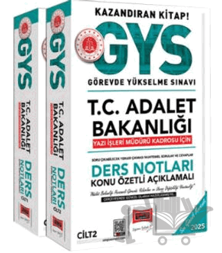 2025 GYS T.C Adalet Bakanlığı Yazı İşleri Müdürü Kadrosu İçin Ders Notları (2 Cilt)