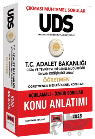 2025 T.C Adalet Bakanlığı UDS Ceza ve Tevkifevleri Genel Müdürlüğü Ünvan Değişikliği Sınavı Öğretmen Konu Anlatımı