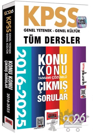 2026 KPSS GK-GY Tüm Dersler Tamamı Çözümlü 9 Yıl Çıkmış Sorular (2016-2025)