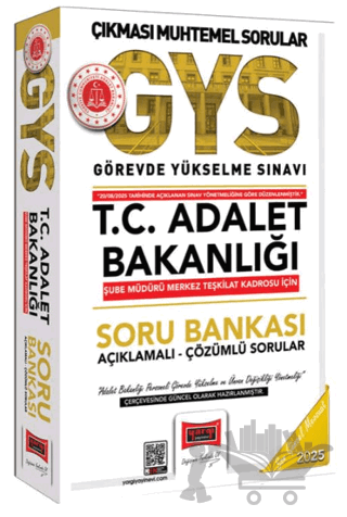 2025 T.C. Adalet Bakanlığı Şube Müdürü Merkez Teşkilat Kadrosu İçin Soru Bankası