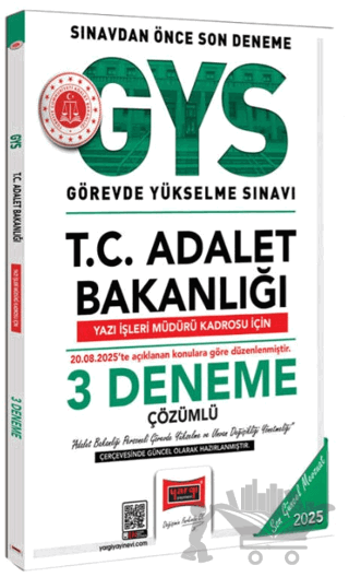 2025 GYS T.C. Adalet Bakanlığı Yazı İşleri Müdürü Kadrosu İçin 3 Deneme