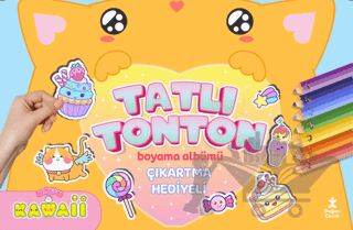 Kawaii Tatlı Tonton Çıkartma Hediyeli Boyama Albümü