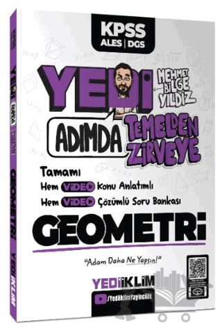 KPSS-ALES-DGS Yedi Adımda Temelden Zirveye Geometri Video Konu Anlatımlı Video Çözümlü Soru Bankası