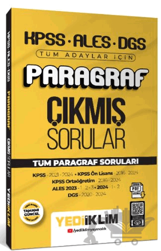 2025 KPSS ALES DGS Tüm Adaylar İçin Paragraf Tamamı PDF Çözümlü Çıkmış Sorular