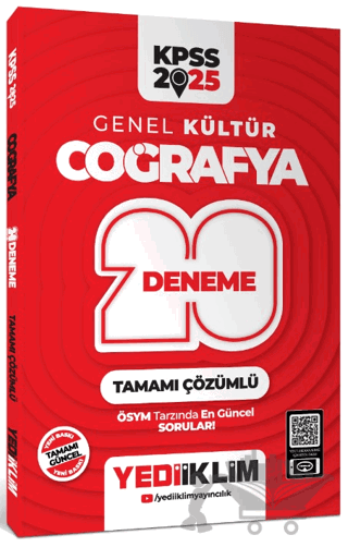 2025 KPSS Genel Kültür Coğrafya Tamamı Çözümlü 20 Deneme