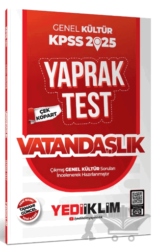 2025 KPSS Genel Kültür Vatandaşlık Çek Kopart Yaprak Test
