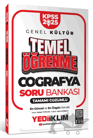 2025 KPSS Genel Kültür Coğrafya Temel Öğrenme Tamamı Çözümlü Soru Bankası
