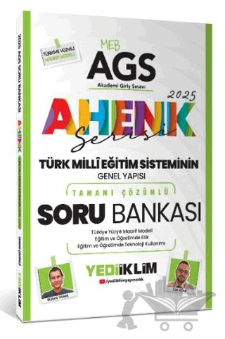 Yediiklim Yayınları 2025 MEB AGS Ahenk Serisi Türk Milli Eğitim Sisteminin Genel Yapısı Tamamı Çözümlü Soru Bankası