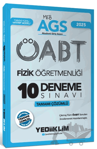 2025 MEB AGS ÖABT Fizik Öğretmenliği Tamamı Çözümlü 10 Deneme Sınavı