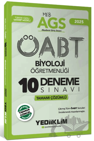 2025 MEB AGS ÖABT Biyoloji Öğretmenliği Tamamı Çözümlü 10 Deneme Sınavı
