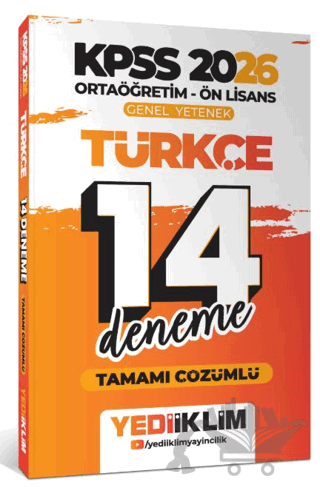 2026 KPSS Ortaöğretim Ön Lisans Genel Yetenek Türkçe Tamamı Çözümlü 14 Deneme
