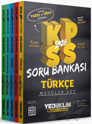 2026 KPSS GY-GK Tamamı Hem Yazılı Hem Video Çözümlü Modüler Set Soru Bankası (5 Kitap)