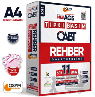 2025 MEB-AGS ÖABT Rehber Öğretmenliği ÖSYM Tıpkı Basım 11’li Deneme Paketi Dijital Çözümlü
