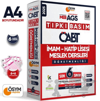 2025 MEB-AGS ÖABT İmam Hatip Meslek Dersleri Öğretmenliği ÖSYM Tıpkı Basım 6lı Deneme Paketi Çözümlü