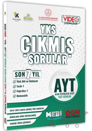 2025 YKS-AYT MEBİ Eşit Ağırlık (TM) Çıkmış Soru Bankası Konu Konu Son 7 Yıl Video/PDF Çözümlü