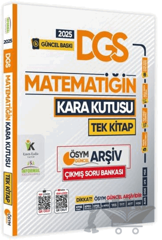 2025 DGS Kara Kutu Matematik Tek Kitap ÖSYM Arşiv Çıkmış Soru Bankası Konu Özetli Video/PDF Çözümlü