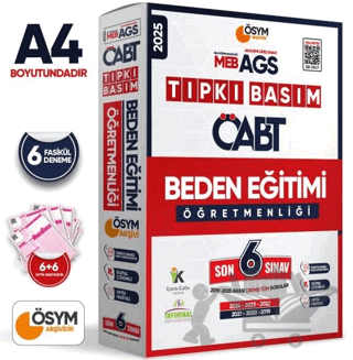 2025 MEB-AGS ÖABT Beden Eğitimi Öğretmenliği ÖSYM Tıpkı Basım 6lı Deneme Paketi Dijital Çözümlü