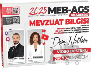 2025 MEB AGS Akademisi Mevzuat Bilgisi Video Ders Notları